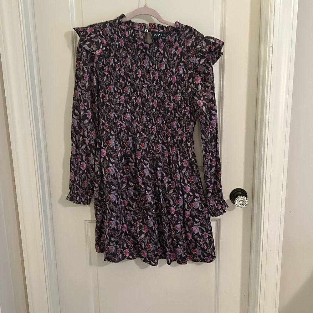 NWT Gap floral smocked top mini dress, size M